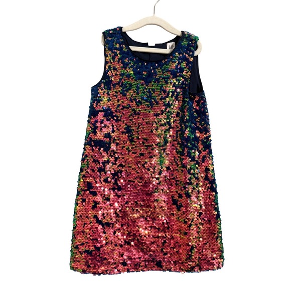 Gap Kids Other - Gap Kids Sequin Dress Girls XS Multicolor Iridescent Party Sleeveless Shift